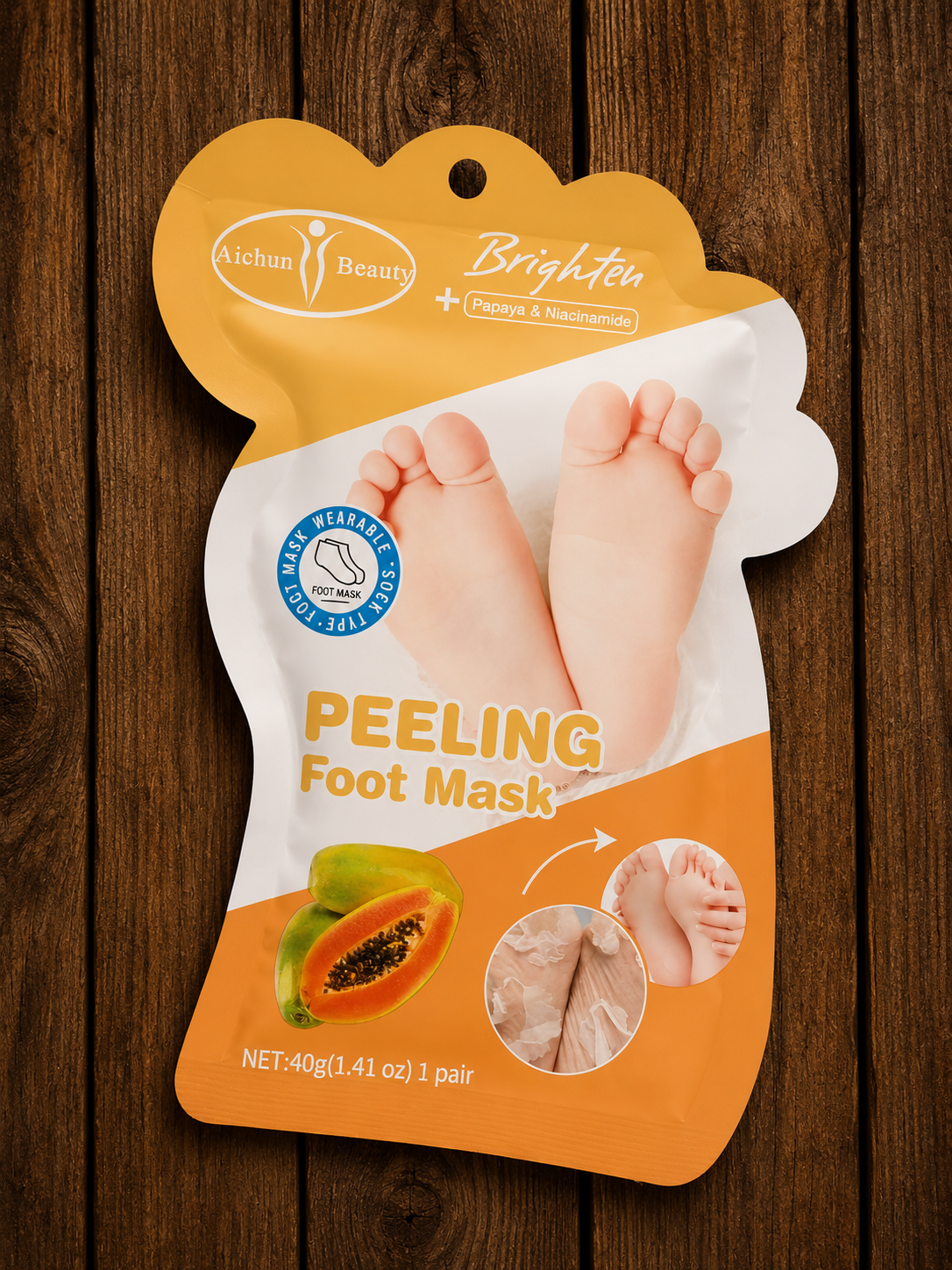 Aichun Beauty Papaya & Niacinamide Brightening Peeling Foot Mask