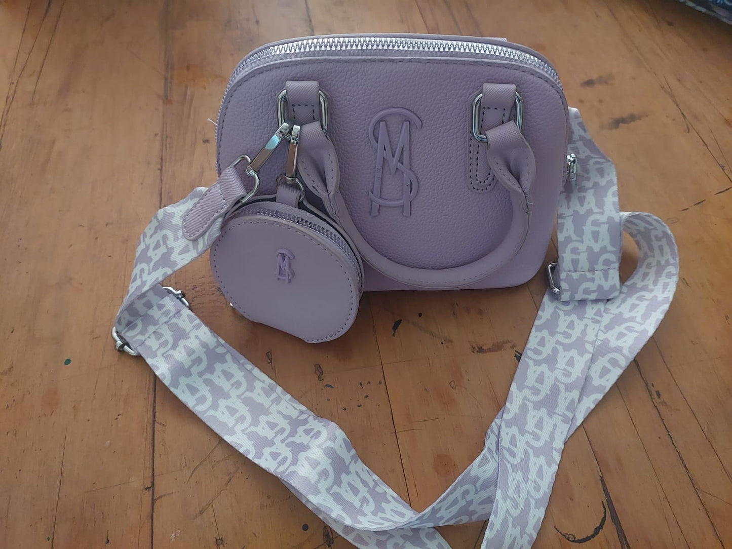 Lilac Shoulder Bag with Coin Purse