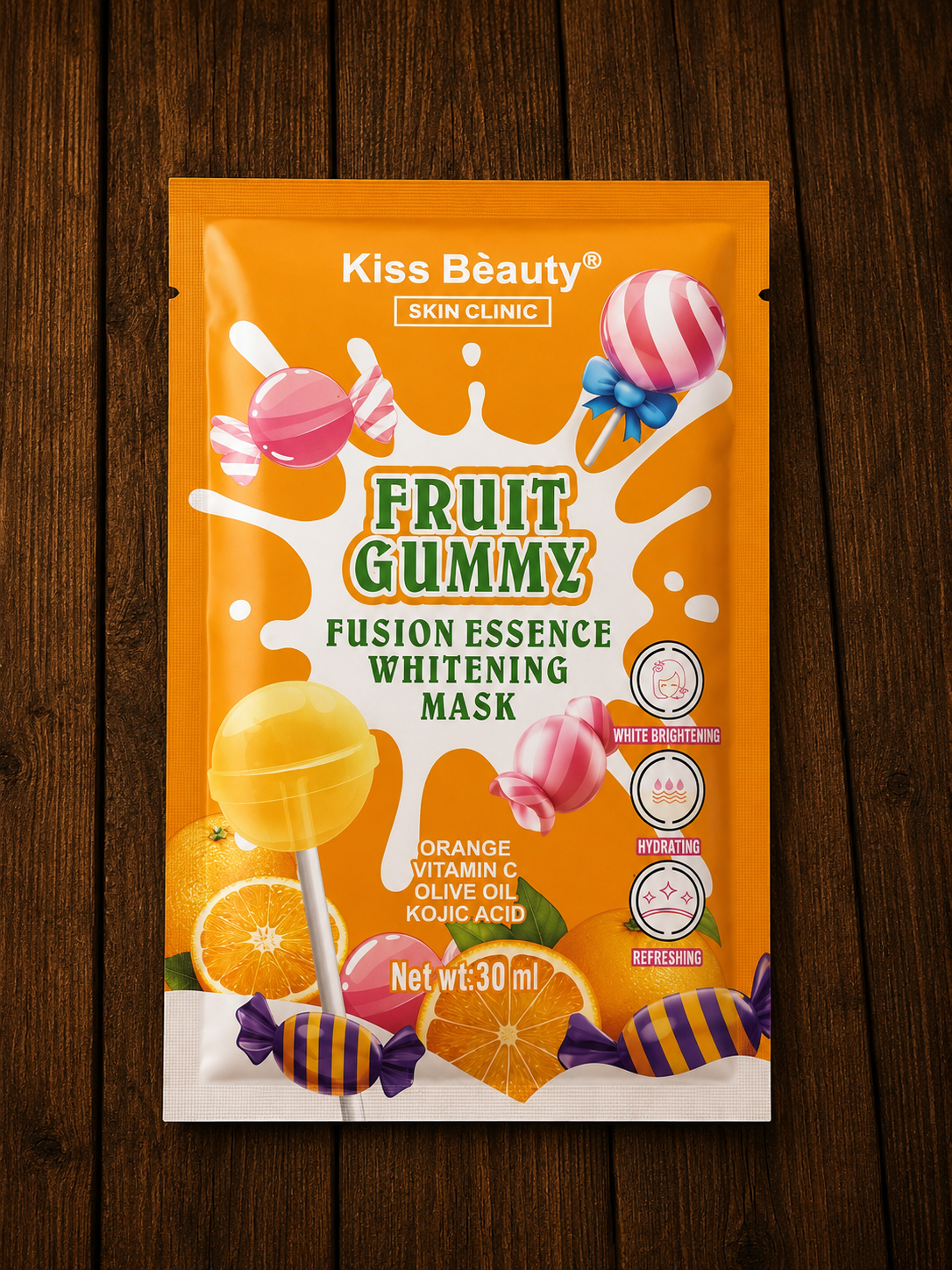 Kiss Beauty Fruit Gummy Fusion Essence Whitening Mask