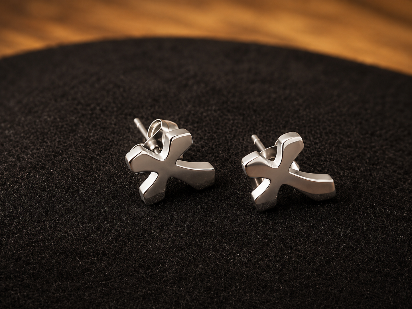 Silver Cross Stud Earrings – Stainless Steel