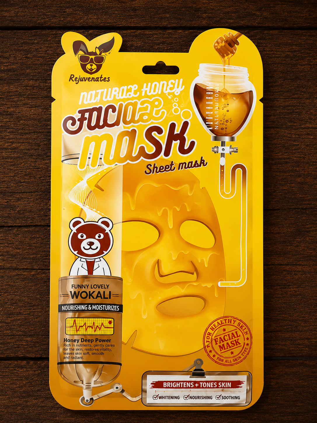Wokali Natural Honey Facial Sheet Mask – Nourishing & Brightening