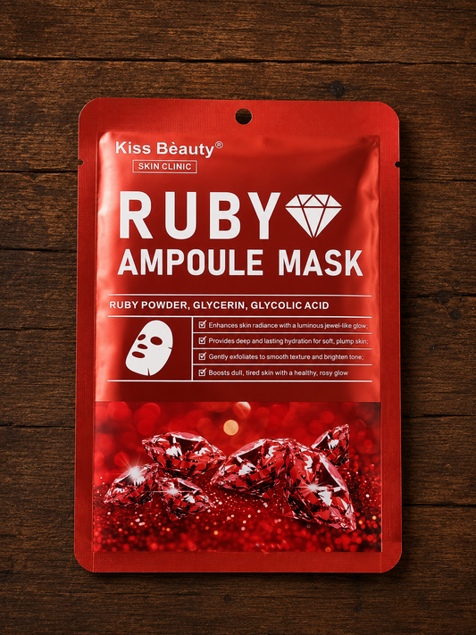 Kiss Beauty Ruby Ampoule Mask – Radiance & Hydration