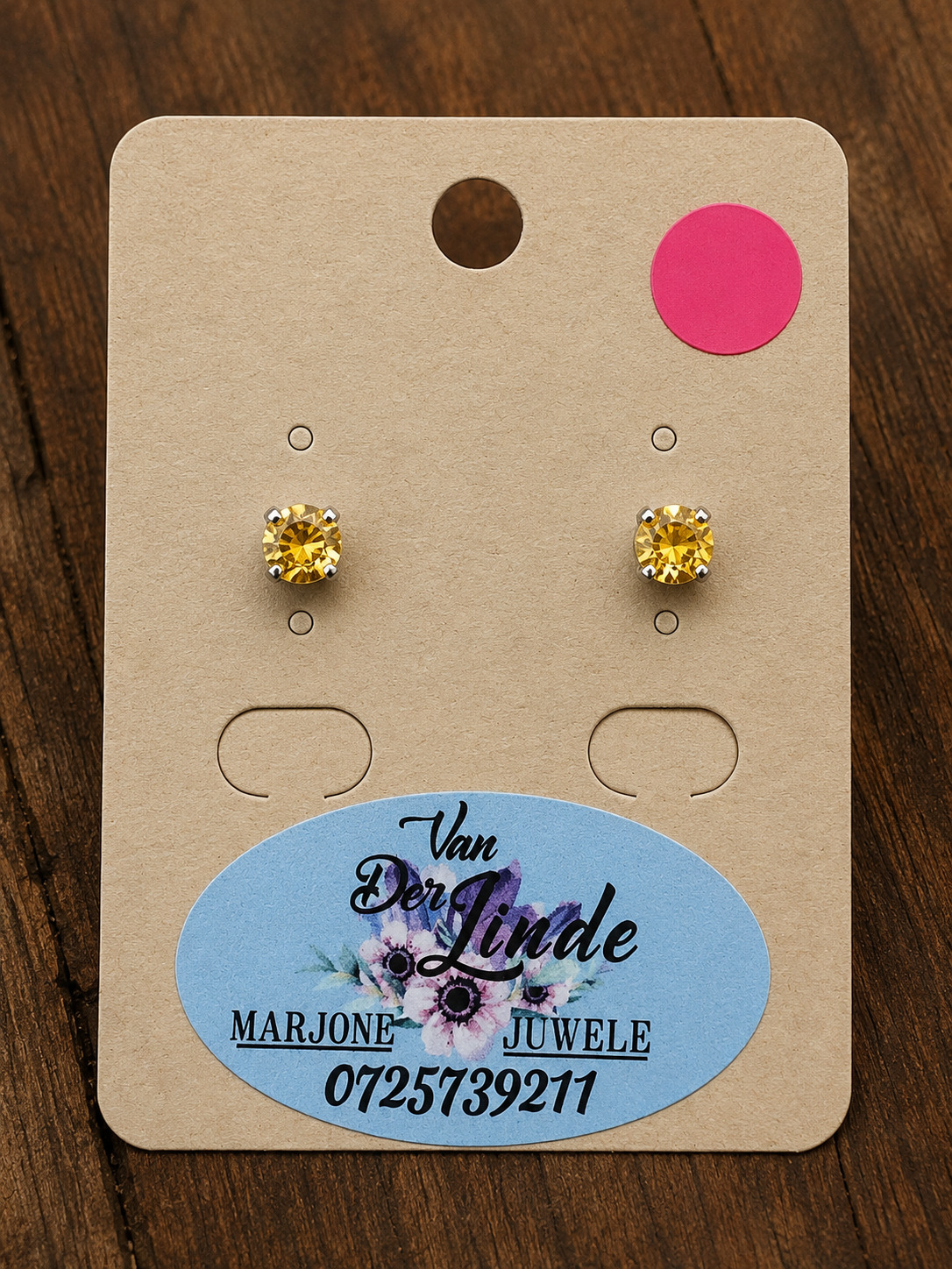 Yellow Crystal Stud Earrings – Stainless Steel