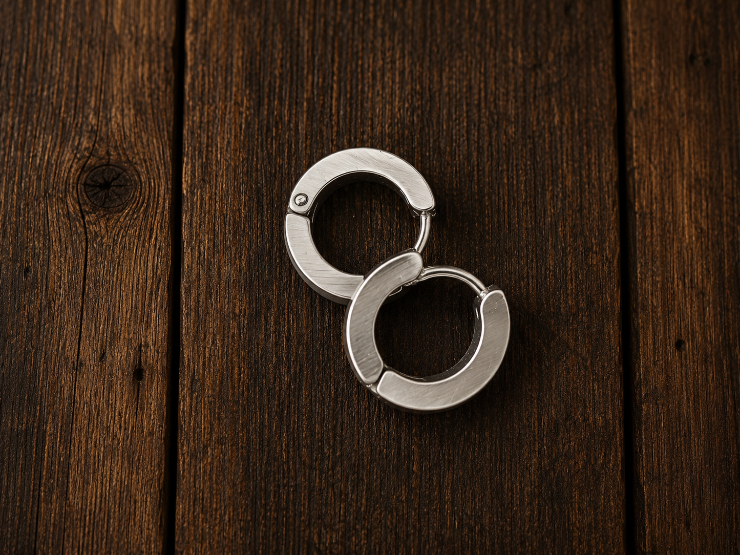 Silver Huggie Hoop Earrings – Stainless Steel